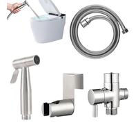 Zibeem Pulvérisateur Pour Toilettes, Kit De Douchette De Bidet En Acier Inoxydable Avec Tuyau Flexible, Robinet Hygiénique Main Réglable Pression Douce Accessoire Salle De Bain Nettoyage Animaux
