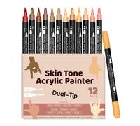 Zibeem Stylos à Doodle Ongles,Marqueurs De Dessin 12 Couleurs Pour Corps Peau Et Ongles - Accessoires De Beauté À Double Pointe Pour Débutants Femmes Salon Photographie Visage Et Main