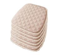 ZIBENE Coussin de Chaise 45x45 Lot de 6 IntéRieur, Galette de Chaise Lavable Machine, Ovale Coussin De SièGe De Chaise de Salle à Manger Dehoussable, avec Attaches et AntidéRapante Fond Beige