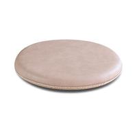 ZIBENE Coussin Rond 40cm Epais, Galette De Chaise Ronde en Cuir, Coussins De Chaise D'IntéRieur, Mousse à MéMoire De Forme Coussin De SièGe De Salon Jardin 40x40 Impermeable Dehoussable Beige