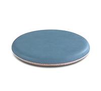 ZIBENE Coussin Rond 40cm Epais, Galette De Chaise Ronde en Cuir, Coussins De Chaise D'IntéRieur, Mousse à MéMoire De Forme Coussin De SièGe De Salon Jardin 40x40 Impermeable Dehoussable Bleu