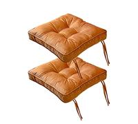 ZIBENE Galette De Chaise 40x40 avec Rabat, Coussins De Chaise D'IntéRieur Lavable Lot De 2, Coussins De SièGe en Velours pour Chaises Double Utilisation, Multi-Couleurs à Choisir Marron