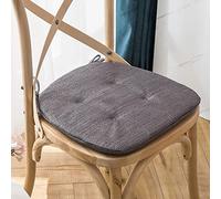 ZIBENE Galette De Chaise 45x45 Lot De 8, Coussins De Chaise D'IntéRieur Ovale, Lavables Coussin pour Chaise Salle à Manger avec Attache Line, Ne Se DéColore Pas Ne Bouloche Pas Gris Foncé