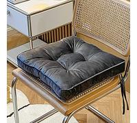 ZIBENE Galette De Chaise Carré à Scratch, Coussins De Chaises Exterieures 40x40, Doux Respirant Velours De Cristal Coussins De Chaise D'IntéRieur Carré Lavable, Super éPais Moelleux Anthracite