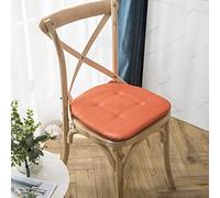 ZIBENE Galette De Chaise Demi Ronde, Coussin Chaise De Cuisine avec Attache, Galette Chaises 45x45 Lavable Lot De 4, RéVersible Coussins De SièGe De Chaise De Salle à Mange avec Attaches Orange
