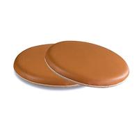 ZIBENE Galette De Chaise Exterieur Impermeable 40x40, Lot De 2 Coussins pour Chaise 40x40x3.5cm, Ronde Galette De Chaise 30cm DéHoussable, éTé Anti Taches Coussins De Chaise D'IntéRieur Marron Clair