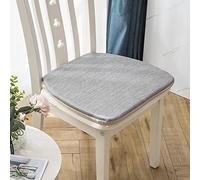 ZIBENE Galette De Chaise Forme Trapeze, Coussin De Chaise Table A Manger, Galette De Chaise 45x45 Lot De 6 avec Attache Line, Respirant Confortable Coton et Lin Galette Chaise Campagnarde Gris