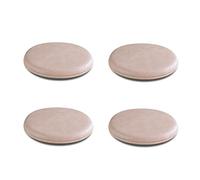 ZIBENE Galette De Chaise Ronde Bistrot, Coussins Chaises IntéRieur Lot De 4 Rond, Coussins pour Chaises De Jardin ImperméAble Cuir avec AntidéRapante Fond, 3.5cm Epaisse Lignees Rembourrage Beige