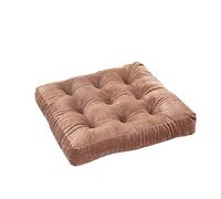ZIBENE Galette De Chaises CarréEs 50x50, Coussin Ergonomique Chaise Bureau Velour, Double Face Velours Coussins De Chaise D'IntéRieur Bureau Epais Ferme 8cm Doux Confortable Anti-DéFormation Marron 1