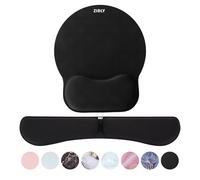 ZIBLY Repose-poignet pour clavier et tapis de souris confortable en mousse à mémoire de forme avec poignée antidérapante pour bureau, ordinateur portable, travail, jeux (combo noir)