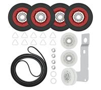 ZIBOXI Kit de réparation de sèche-linge 4392067 et poulie de renvoi de sèche-linge W10837240, compatibles avec les sèche-linge Admiral, Amana, Maytag, Bravos, Whirlpool Duet et Kenmore Elite