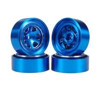 ZIBOXI Lot de 4 jantes de roue Beadlock de 1,3 po TRX4M pneus de stock 1/18 RC Crawler TRX4-M pour Bronco Defender FCX24 SCX24 AX24 Mise à niveau (couleur : 4 pièces) bleu)