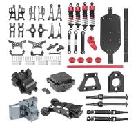 ZIBOXI MJX 14210 14209 H14BM Ensemble de Bras oscillants de Suspension, Tour d'amortisseur, kit d'assemblage de Direction, pièces de Mise à Niveau RC(Black Set 2)