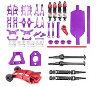 ZIBOXI MJX 14210 14209 H14BM Ensemble de Bras oscillants de Suspension, Tour d'amortisseur, kit d'assemblage de Direction, pièces de Mise à Niveau RC(Purple Set 1)