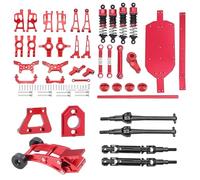 ZIBOXI MJX 14210 14209 H14BM Ensemble de Bras oscillants de Suspension, Tour d'amortisseur, kit d'assemblage de Direction, pièces de Mise à Niveau RC(Red Set 1)