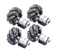 ZIBOXI Roue Omni Mecanum avec Moteur d'encodeur de Vitesse 12V, 4 pièces/Ensemble, Charge de 15KG, 96mm, for Arduino Raspberry Pi, Robot à Monter soi-même, Voiture RC, Jouet à Vapeur
