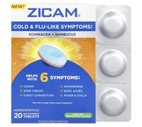 Zicam, Échinacée + Sureau, Menthe Poivrée Rafraîchissante, 20 Comprimés à Dissolution Rapide