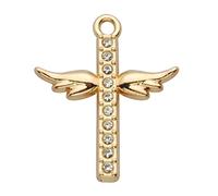 Zicdije Lot de 20 breloques en strass plaqué or - Accessoires pour colliers, bracelets, bijoux, loisirs créatifs, Acier allié, Strass