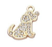 Zicdije Lot de 20 breloques en strass plaqué or - Accessoires pour colliers, bracelets, bijoux, loisirs créatifs, Acier allié, Strass