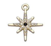 Zicdije Lot de 20 breloques en strass plaqué or - Accessoires pour colliers, bracelets, bijoux, loisirs créatifs, Acier allié, Strass