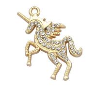 Zicdije Lot de 20 breloques en strass plaqué or - Accessoires pour colliers, bracelets, bijoux, loisirs créatifs, Acier allié, Strass