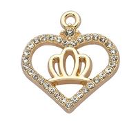 Zicdije Lot de 20 breloques en strass plaqué or - Accessoires pour colliers, bracelets, bijoux, loisirs créatifs, Acier allié, Strass