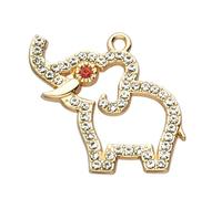 Zicdije Lot de 20 breloques en strass plaqué or - Accessoires pour colliers, bracelets, bijoux, loisirs créatifs, Acier allié, Strass