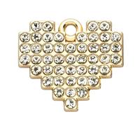 Zicdije Lot de 20 breloques en strass plaqué or - Accessoires pour colliers, bracelets, bijoux, loisirs créatifs, Acier allié, Strass