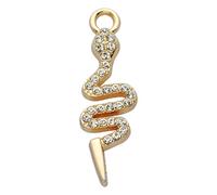 Zicdije Lot de 20 breloques en strass plaqué or - Accessoires pour colliers, bracelets, bijoux, loisirs créatifs, Acier allié, Strass