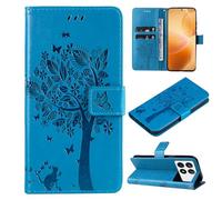 Zicgxin pour Coque Poco X6 Pro 5G, PU Cuir, Rabattable, Housse Etui pour Xiaomi Poco X6 Pro 5G (Chat-Bleu)