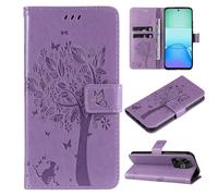 Zicgxin pour Coque Redmi 13 / Poco M6 4G, PU Cuir, Flip Rabattable Pochette, Housse Etui pour Xiaomi Redmi 13 5G / Xiaomi Poco M6 4G (Chat-Violet)
