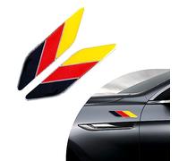 Ziciner Lot de 2 emblèmes 3D drapeau allemand, autocollant pour aile avant de voiture, stickers en alliage et décalcomanies de déclaration, décoration extérieure universelle adaptée à tous les