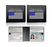 Ziciner Lot de 2 porte-documents pour carte grise de voiture, organiseur de documents avec fermeture Velcro, accessoires d'intérieur de véhicule, parfait pour la plupart des voitures, camions, VUS