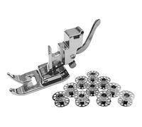 Zick Pied à pied standard avec support à coudre + 10 bobines en métal pour machine à coudre Lifetec