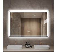 Zickdom Miroir Salle de Bain avec Éclairage LED - Miroir Anti-Buée en Verre Trempé pour Salle de Bain -Trois Lumières de Couleur - Idéal pour Un Espace Élégant et Fonctionnel 60×80cm/23.6×31.4in