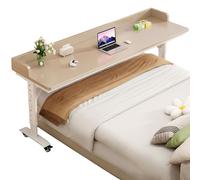 Zickdom Table de lit à roulettes - Plateau en Bois Massif,réglable en Hauteur (68-103 cm),Salon,hôpital - Bureau d’Ordinateur,Poste de Travail Debout,Plateau Repas,Table médicale