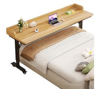 Zickdom Table de lit à roulettes - Plateau en Bois Massif,réglable en Hauteur (68-103 cm),Salon,hôpital - Bureau d’Ordinateur,Poste de Travail Debout,Plateau Repas,Table médicale