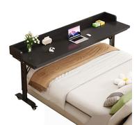 Zickdom Table de lit à roulettes - Plateau en Bois Massif,réglable en Hauteur (68-103 cm),Salon,hôpital - Bureau d’Ordinateur,Poste de Travail Debout,Plateau Repas,Table médicale