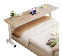 Zickdom Table de lit à roulettes - Plateau en Bois Massif,réglable en Hauteur (68-103 cm),Salon,hôpital - Bureau d’Ordinateur,Poste de Travail Debout,Plateau Repas,Table médicale