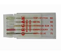 ZickZacker Organ Nadingles Combi Box Top-Stich, Metal, Titanium SUK, Embroidery, Anti-Glue