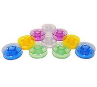 ZickZackNaehmaschine Lot de 10 bobines colorées et transparentes en plastique pour Pfaff Tipmatic 6110/6112/6120/6122, etc.