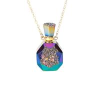 Zicnjodye 1 collier avec pendentif en flacon diffuseur d'huile naturelle pour femme, Pierre