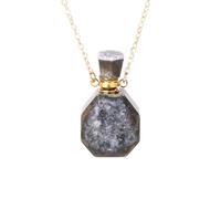 Zicnjodye 1 collier avec pendentif en flacon diffuseur d'huile naturelle pour femme, Pierre