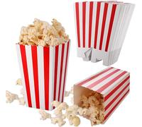 Zicopro 50 pcs Popcorn Boîtes, Petites Boite Bonbon en Papier, Pot Popcorn Rétro pour Les Fêtes, Anniversaires, Soirées Cinéma et Soirées Pyjama （Rouges et Blanches）
