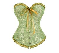 ZICUE Femmes élégante Vintage Bodycon Bustiers Halloween Jacquard Corset Pousser Vers Le Haut Multi-Style Renaissance Lingerie Vert XXS