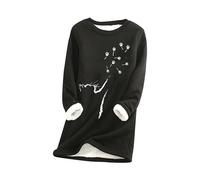 ZICUE Femmes Version Décontractée Version Décontractée Home Party Tops Plus Size Femmes Mode Confortable Multifonction Pull Sweat Noir M