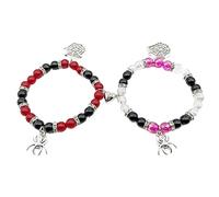 ZIDDAR 1 paire d'araignées pour couple de bracelets en forme de cœur, bracelet d'amitié tendance pour Halloween, fête