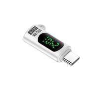 ZIDDAR Adaptateur USB C mâle vers femelle Affichage numérique Connecteur USB pour téléphone 16 15 Type-C avec testeur de tension de courant Écran de jeu