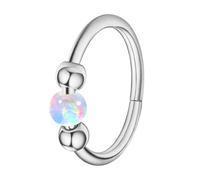 ZIDDAR Anneau de nez tendance avec opales pour homme et femme - Hypoallergénique - Anneau de septum - Accessoire pour fête - Clic à charnière
