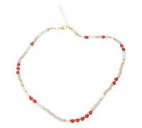 ZIDDAR Chaîne de perles en pierre naturelle tissée à la main avec pendentif en perles pour femme, taille unique, Comme décrit